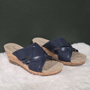 Ware.ever Navy Wedge Sandals
